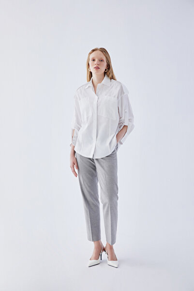 IDYL Apolet Detailled Poplin Blouse