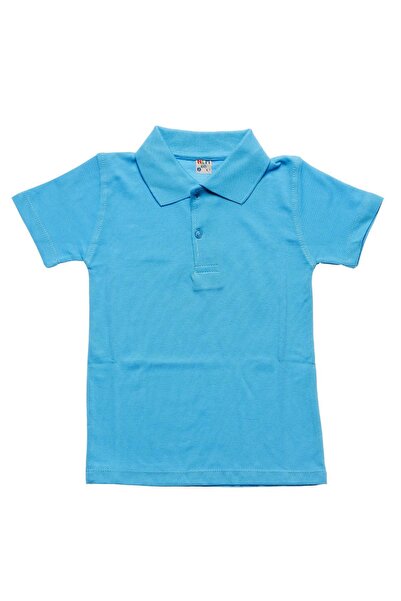 rednelax Turcoaz cu mânecă scurtă, culoare uni, cu guler, pentru copii de 6-1...