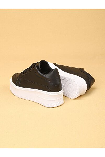 layki Vektro High Sole Stylish and Comfortable Daily Women's Thick Sole Black Sneaker