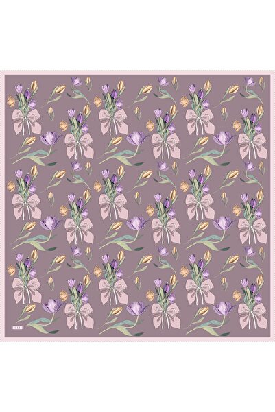 Belli Tivil İpek Eşarp IST 4037 - 32 Lila Karışık Desen