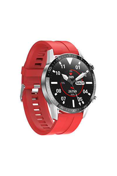 XK Fitness M4 Pro Smartwatch with 1.32 inch IPS Display, Calories, Pulse, Silicone, Red