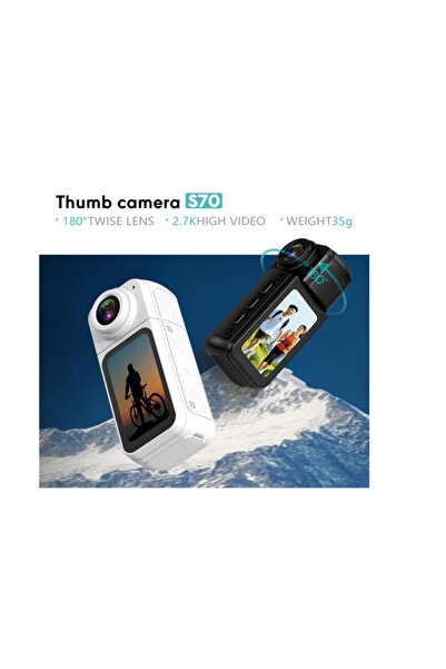 Generic Mini Rotate Body Camera – 1.47" HD Screen, 2.7K Thumb Camera with 180° Rotating Lens, Magnetic Mount