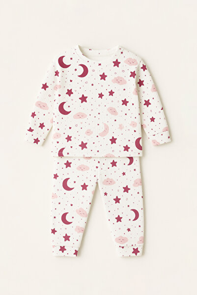 hepbaby Patterned Long Sleeve Children's Pajama Set 100% Cotton – Ages 3-6