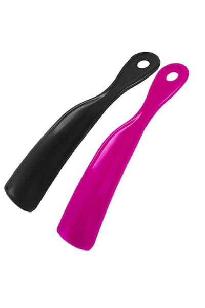 SHOPIENS Shoe Horn Set, 18 cm, 2 Pieces, Black and Pink, MYONNA