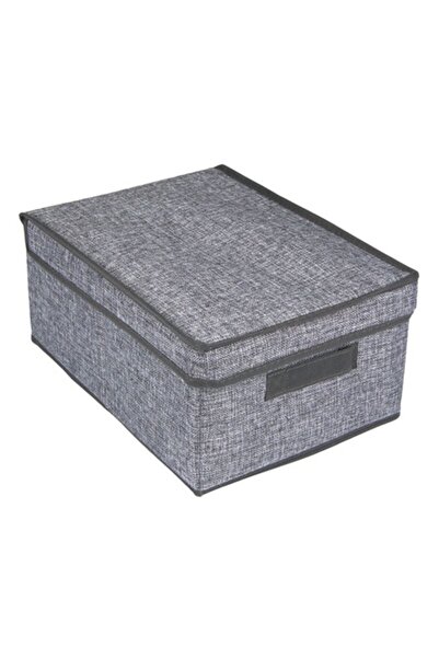SHOPIENS Storage box with jute lid Shopiens®, gray, 25x35x16 cm