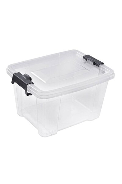 SHOPIENS Plastic Storage Box with Lid Shopiens®, Transparent, 12L, 34.8x28x21.6 cm