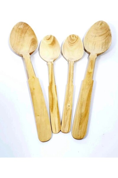 Home Boxwood Spoon for Cooking Size 2 Ad.Kd-251 + Boxwood Dessert Spoon 2 Pcs.