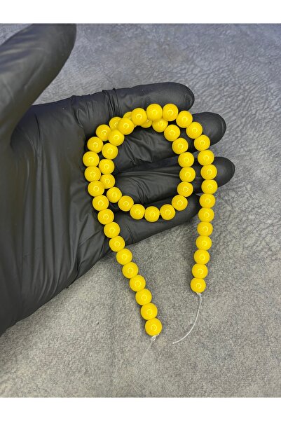 Mos Tespih Mărgele de sticlă galbenă, piatră naturală (un set are 50 de mărgele)