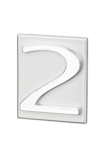 SHOPIENS Numar Casa Cifra 2 Autoadeziv PVC 40x47mm Argintiu Pentru Usa Poarta