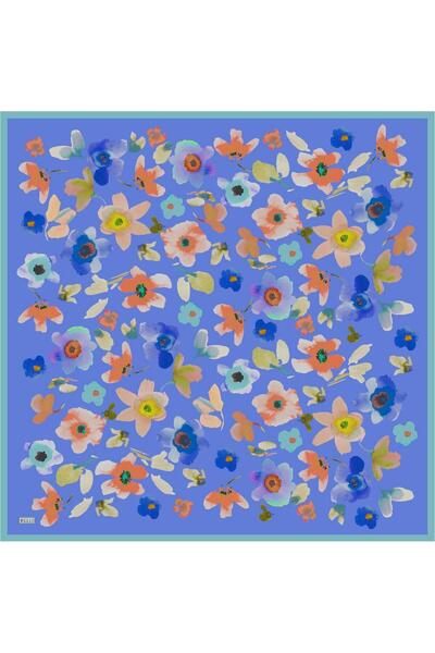 Belli Eșarfă de mătase Tivil IST 4033 - 81 Model mixt albastru