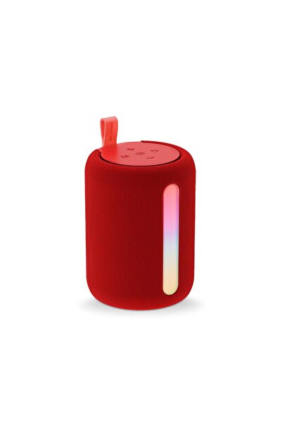 Polosmart PBS228 Işıklı Taşınabilir Kablosuz Bluetooth Speaker Hoparlör 1200 mAh Kırmızı