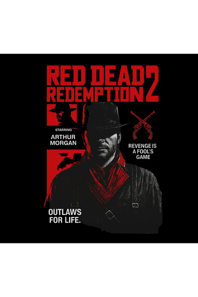 fame-stoned Red Dead Redemption 2 - Game Printed Unisex 100% Cotton Black T-Shirt