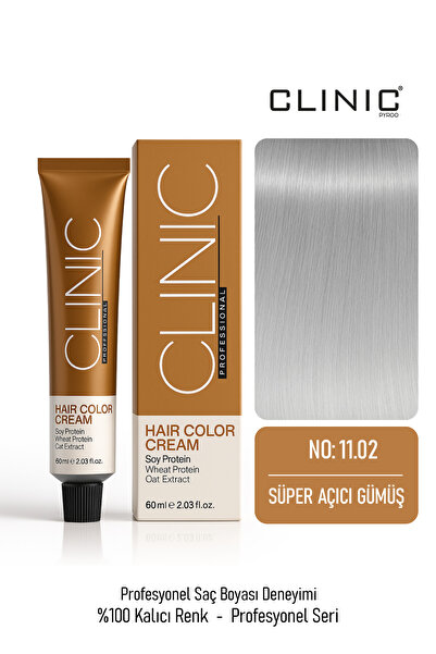 CLINIC PYROO No: 11.02 Saç Boyası – Hair Color Cream 60 ml - Süper Açıcı Gümüş