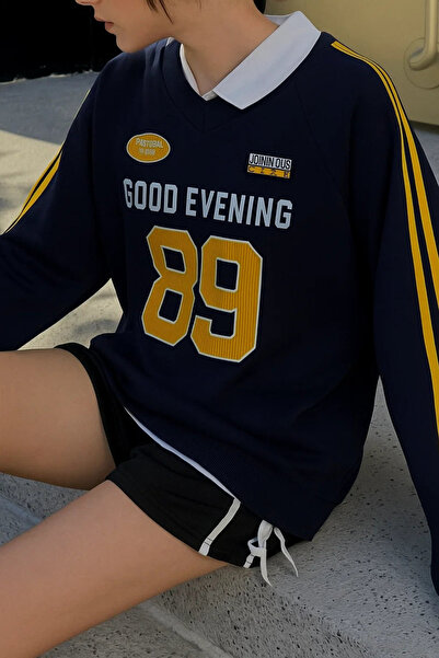 Touz Moda 89 Design Унісекс-светр Oversize V Yaka