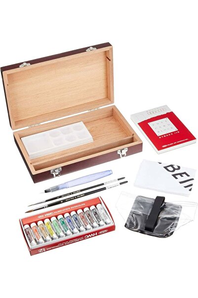 Holbein Kampanyalı Profesyonel Suluboya Seti ve Ahşap Kutusu