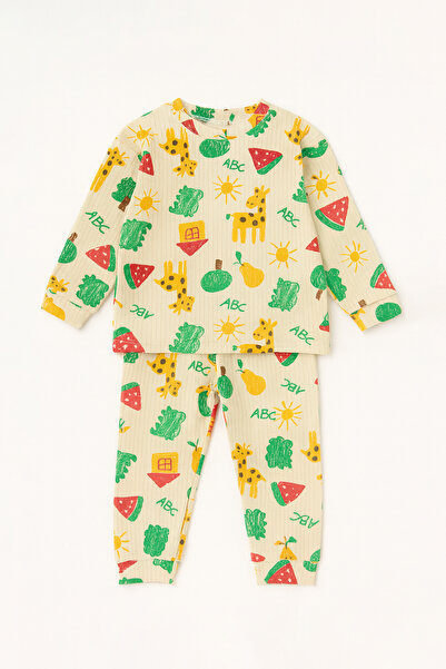 hepbaby Desenli Uzun Kollu Çocuk Pijama Takımı %100 Pamuk – 3-6 Yaş