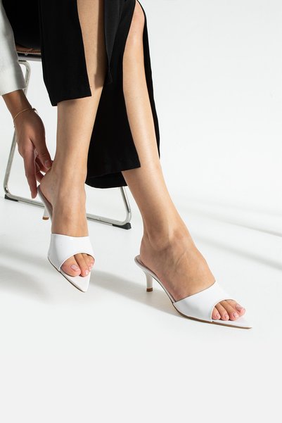 Moppy Women's Thin Heeled Pointed Toe Slippers (6cm)
