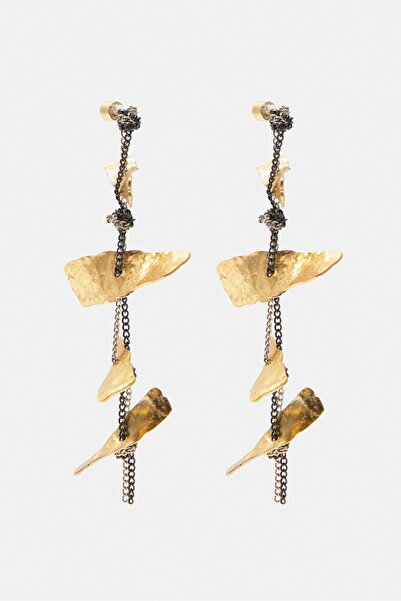 Pull & Bear Altın rengi parçalı zincir küpe