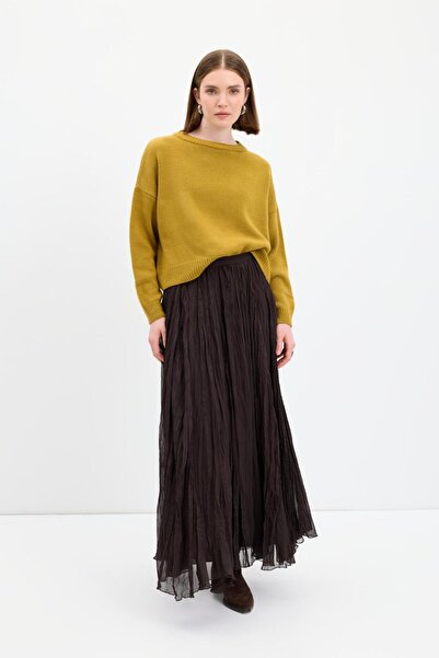 KADRİYE BAŞTÜRK Basic Triko Kazak Yağ Yeşili