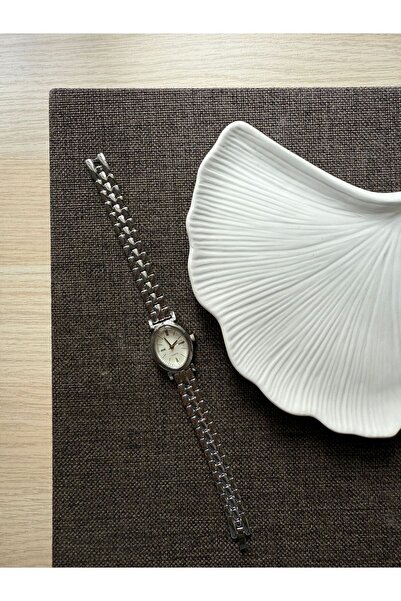 rubsey Retro Minimal Boncuk Kordon Vintage Kadın Kol Saati Gümüş Kasa