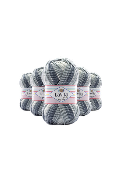 LaVita Yarn Baby Batik Çok Renkli El Örgü İpi %100 Akrilik 500gr 5 ADET (BY05...