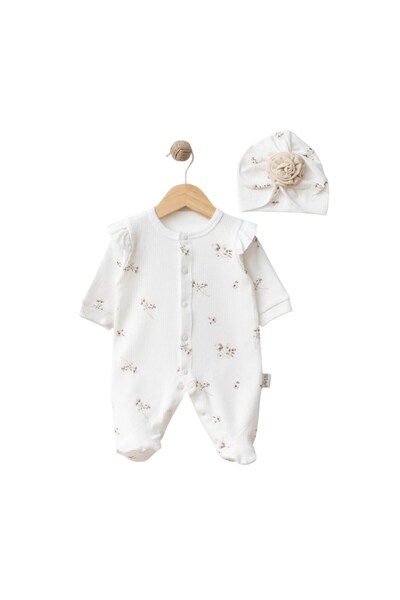 Sebi Bebe Güllü Şapkalı Bebek Tulumu 1108