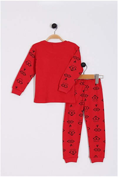 BEBENAZ pamuklu renkli minyonlar karekrerli çoçuk pijama takımı