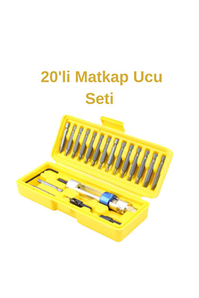 sengenegel Çok Amaçlı 20'li Çantalı Matkap Ucu Seti Havşa Açma Delme Vida Sık...