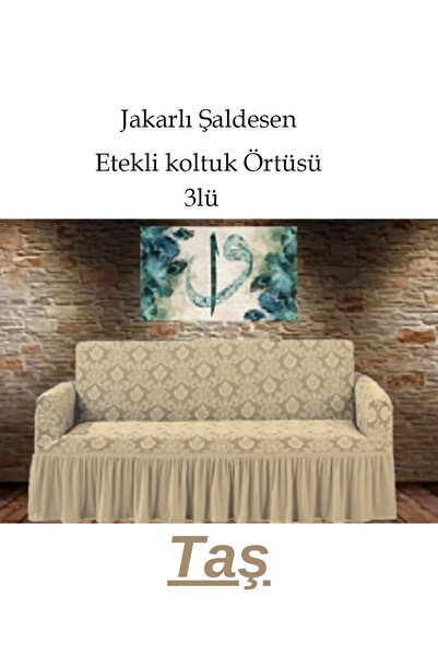 StarMall Şal desen Jakarlı Koltuk, Kanepe, çekyat Örtüsü, Likralı, Etekli, ko...
