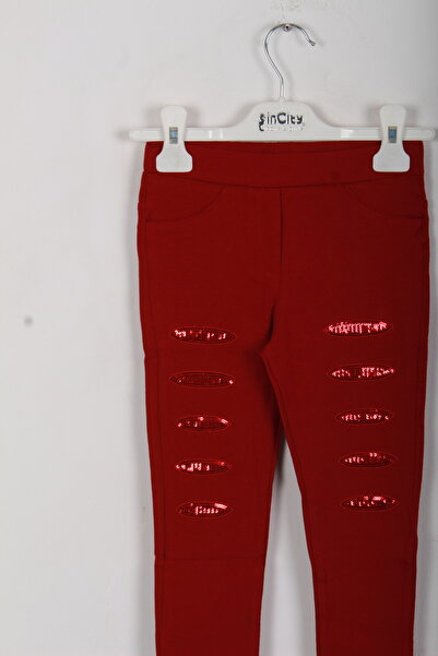 incity Girl's Sequin Embroidered Elastic Waist Leggings