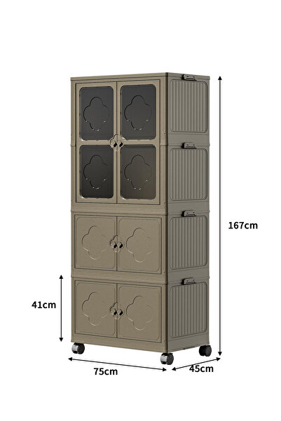 Roza's Home 3 Katlı Dolap&Gardrop Taşınabilir Organizer Tekerlekli Dolap Çok ...