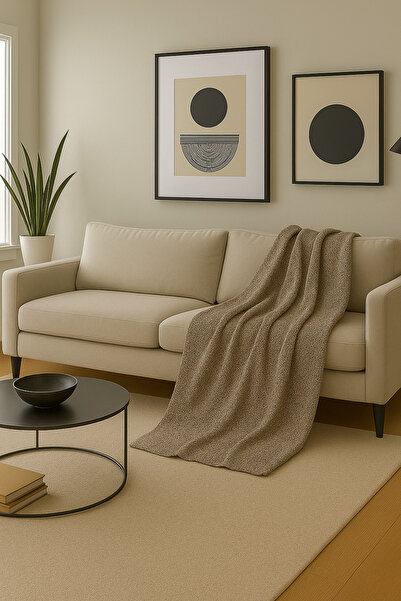 GOCCIA Koltuk Şalı Berjer Terletmez Kaymaz Bohem Dekoratif Çok Amaçlı Tv Battaniyesi Kiremit