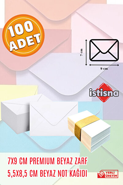 İstisna 100Pcs 7X9 cm White Envelope White Note Paper Cute Mini Card Envelopes