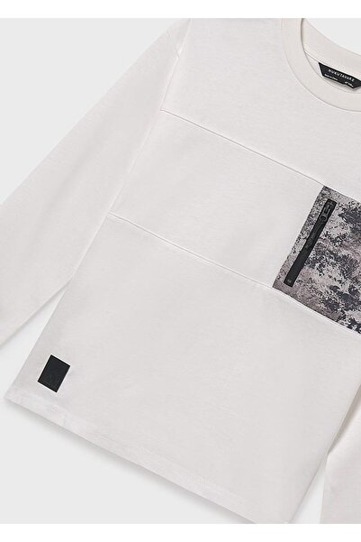 MAYORAL Boy's Long Sleeve T-Shirt with Pockets Cream 7009