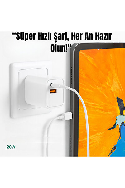 SMAYLİNG 20W Hızlı Şarj Adaptörü Type-C & USB-A Çift Çıkışlı | Telefon, Tablet ve Cihazlar İçin