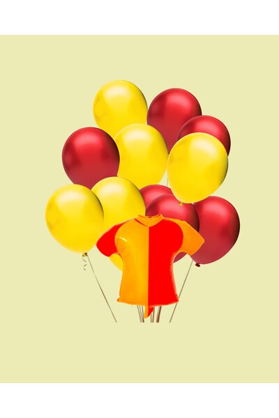Evabrite Fan Yellow Red Jersey Shaped Foil Balloon Set - Foil Balloon Birthday Party Set