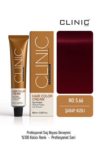 CLINIC PYROO No: 5.66 Saç Boyası – Hair Color Cream 60 ml - Şarap Kızılı