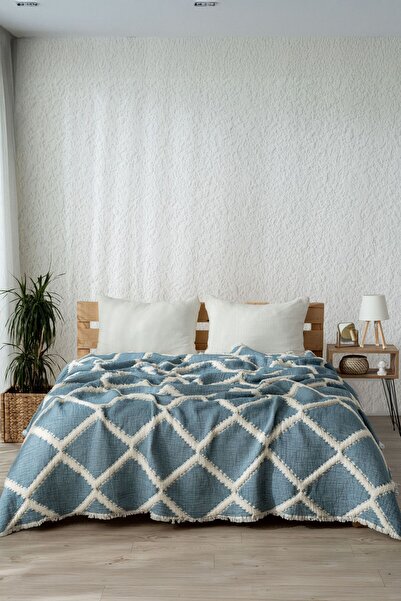 MYLASA HOME Muslin 7-Layer Diamond Patterned (Jacquard) Quilt Double Size 240X260Cm