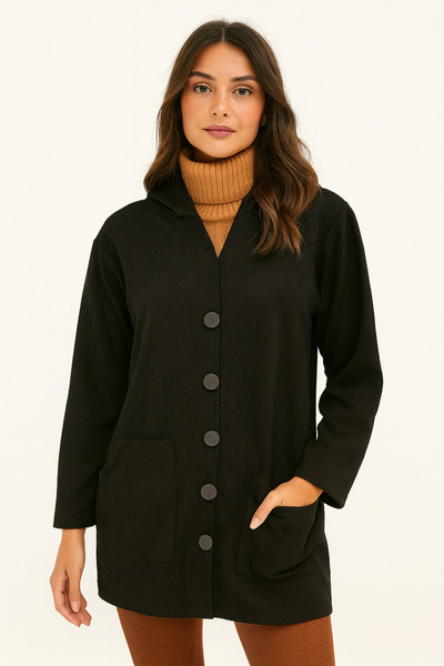 buo tarz Basic Cardigan with Hood