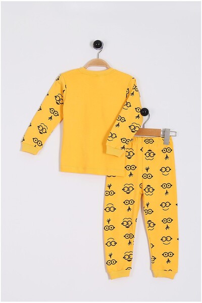 Genel Markalar pamuklu renkli minyonlar karekrerli çoçuk pijama takımı