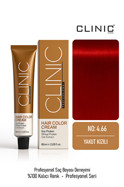 CLINIC PYROO No: 4.66 Saç Boyası – Hair Color Cream 60 ml - Yakut Kızılı