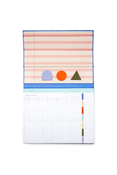Kikkerland Inkerie Retro-Design Weekly Desk Planner Haftalık Planlama Seti