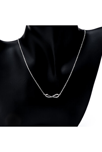 ElectraStore Silver Necklace Gold Plated Infinite