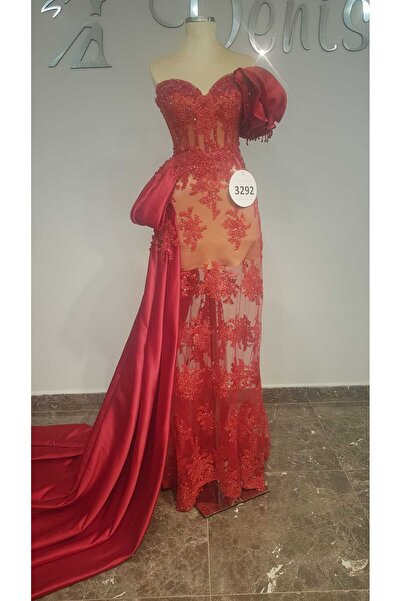 NİŞAN RÜYASI KIRMIZI DANTEL KINALIK