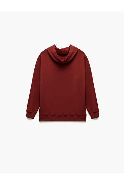 Koton Hanorac oversize din bumbac imprimat cu mânecă lungă și glugă