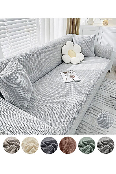 StarMall Husa scaun cu model de cărămidă jacquard Husă canapea extensibilă el...