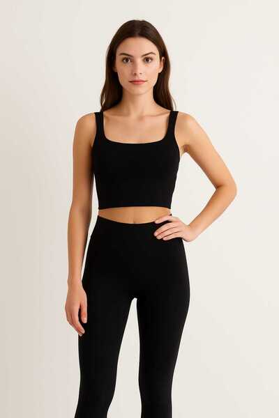 COOLHILL Low Waist Solid Black Women's Leggings