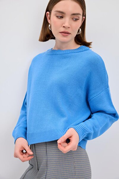 KADRİYE BAŞTÜRK Tricotaj de bază Pulover Albastru