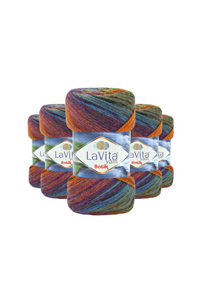 LaVita Yarn Batik El Örgü İpi %100 Akrilik 500gr 5 ADET (DG17 FULYA)