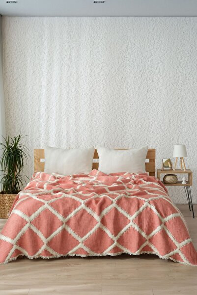 MYLASA HOME Muslin 7-Layer Diamond Patterned (Jacquard) Quilt Double Size 240X260Cm